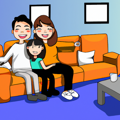 משפחה מתרווחת בשמחה על ספה נקייה, המתארת את הנוחות והיתרונות הבריאותיים של סביבת מגורים נקייה.
